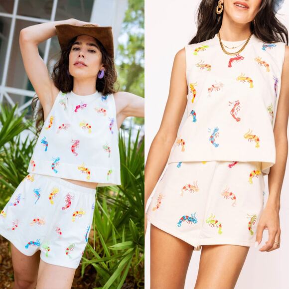 QUEEN OF SPARKLES Pants - Queen of Sparkles Shrimp Short Ivory